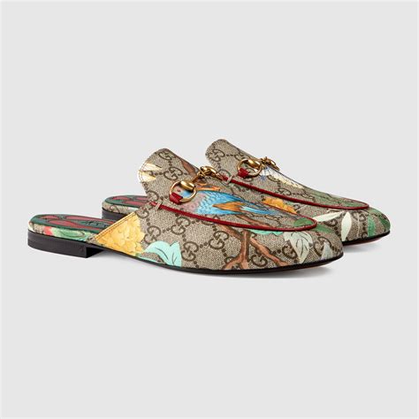 gucci princetown loafer in tian garden print size 39|Women's Princetown slipper in black GG leather .